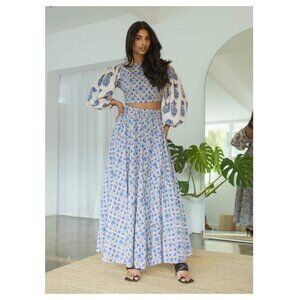 BOTEH Lazuli Low Back Bodice & Maxi Skirt Coord Linen Blend Set